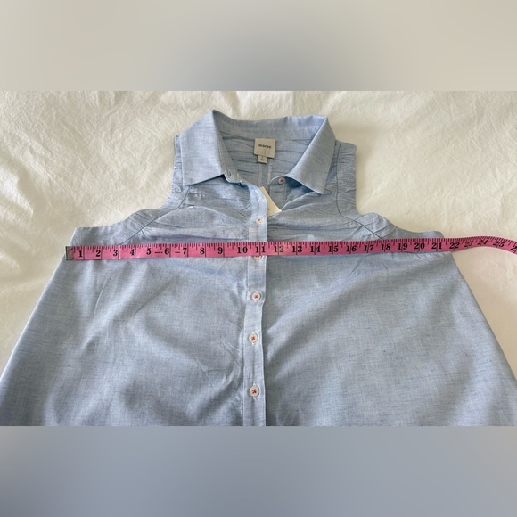 Maeve | SZ Large | Blue Short Romper Sleeveless Button Front Playsuit | NWT - Picture 4 of 13